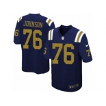 Men Nike New York Jets #76 Wesley Johnson Game Navy Blue Alternate NFL Jersey