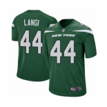 Men's New York Jets #44 Harvey Langi Game Green Team Color Football Jersey