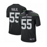 Men's New York Jets #55 Ryan Kalil Game Black Alternate Football Jersey