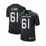 Men's New York Jets #61 Alex Lewis Game Black Alternate Football Jersey