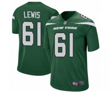 Men's New York Jets #61 Alex Lewis Game Green Team Color Football Jersey