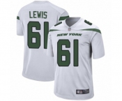 Men's New York Jets #61 Alex Lewis Game White Football Jersey