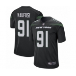 Men's New York Jets #91 Bronson Kaufusi Game Black Alternate Football Jersey