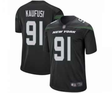 Men's New York Jets #91 Bronson Kaufusi Game Black Alternate Football Jersey