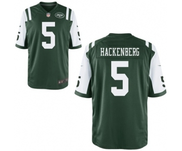 Men's Nike New York Jets #5 Christian Hackenberg Game Green Team Color NFL Jersey