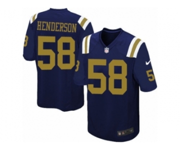 Men's Nike New York Jets #58 Erin Henderson Game Navy Blue Alternate NFL Jersey