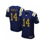 Men Nike New York Jets #14 Jeremy Kerley Elite Navy Blue Alternate NFL Jersey