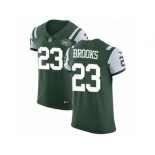 Men Nike New York Jets #23 Terrence Brooks Elite Green Team Color NFL Jersey