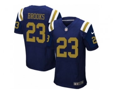 Men Nike New York Jets #23 Terrence Brooks Elite Navy Blue Alternate NFL Jersey