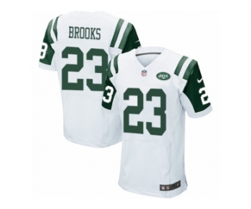 Men Nike New York Jets #23 Terrence Brooks Elite White NFL Jersey