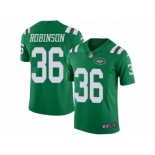 Men Nike New York Jets #36 Rashard Robinson Elite Green Rush Vapor Untouchable NFL Jersey