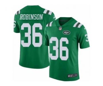 Men Nike New York Jets #36 Rashard Robinson Elite Green Rush Vapor Untouchable NFL Jersey