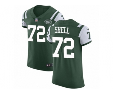 Men Nike New York Jets #72 Brandon Shell Elite Green Team Color NFL Jersey