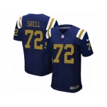 Men Nike New York Jets #72 Brandon Shell Elite Navy Blue Alternate NFL Jersey