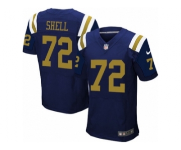 Men Nike New York Jets #72 Brandon Shell Elite Navy Blue Alternate NFL Jersey