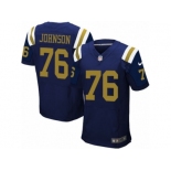 Men Nike New York Jets #76 Wesley Johnson Elite Navy Blue Alternate NFL Jersey