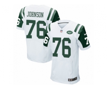 Men Nike New York Jets #76 Wesley Johnson Elite White NFL Jersey