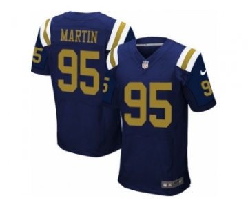 Men Nike New York Jets #95 Josh Martin Elite Navy Blue Alternate NFL Jersey