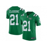 Men's Nike New York Jets #21 Morris Claiborne Elite Green Rush NFL Jersey