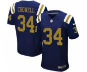 Men's Nike New York Jets #34 Isaiah Crowell Elite Navy Blue Alternate NFL Jersey