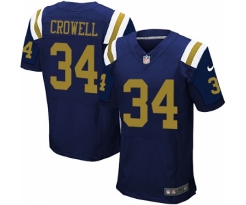 Men's Nike New York Jets #34 Isaiah Crowell Elite Navy Blue Alternate NFL Jersey