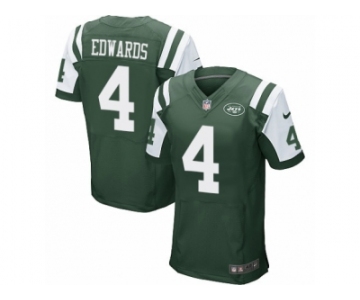 Men's Nike New York Jets #4 Lac Edwards Elite Green Team Color NFL Jersey