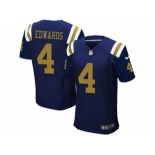 Men's Nike New York Jets #4 Lac Edwards Elite Navy Blue Alternate NFL Jersey