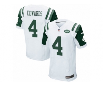 Men's Nike New York Jets #4 Lac Edwards Elite White NFL Jersey