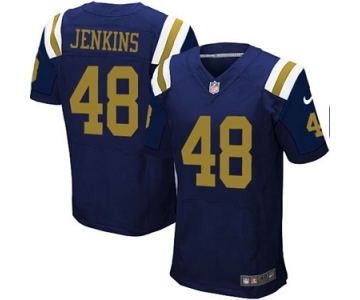 Men's Nike New York Jets #48 Jordan Jenkins Elite Navy Blue Alternate NFL Jersey