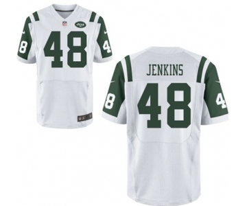 Men's Nike New York Jets #48 Jordan Jenkins Elite White NFL Jersey