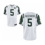 Men's Nike New York Jets #5 Christian Hackenberg Elite White NFL Jersey