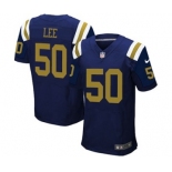 Men's Nike New York Jets #50 Darron Lee Elite Navy Blue Alternate NFL Jersey