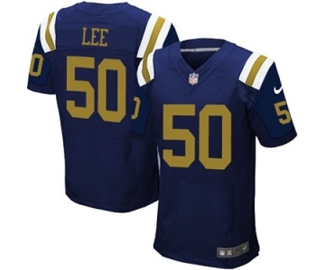 Men's Nike New York Jets #50 Darron Lee Elite Navy Blue Alternate NFL Jersey