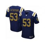 Men's Nike New York Jets #53 Mike Catapano Elite Navy Blue Alternate NFL Jersey