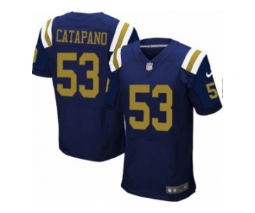 Men's Nike New York Jets #53 Mike Catapano Elite Navy Blue Alternate NFL Jersey