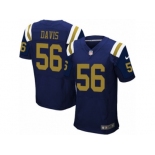 Men's Nike New York Jets #56 DeMario Davis Elite Navy Blue Alternate NFL Jersey