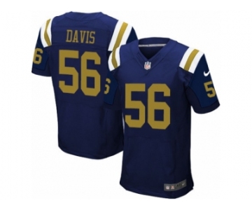 Men's Nike New York Jets #56 DeMario Davis Elite Navy Blue Alternate NFL Jersey