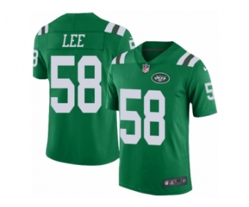 Men's Nike New York Jets #58 Darron Lee Elite Green Rush NFL Jersey