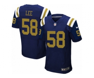 Men's Nike New York Jets #58 Darron Lee Elite Navy Blue Alternate NFL Jersey