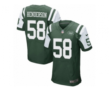 Men's Nike New York Jets #58 Erin Henderson Elite Green Team Color NFL Jersey