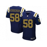 Men's Nike New York Jets #58 Erin Henderson Elite Navy Blue Alternate NFL Jersey