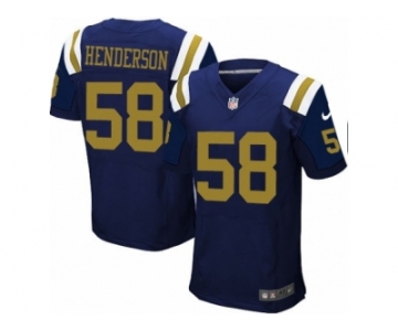 Men's Nike New York Jets #58 Erin Henderson Elite Navy Blue Alternate NFL Jersey