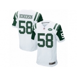 Men's Nike New York Jets #58 Erin Henderson Elite White NFL Jersey