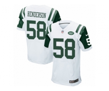 Men's Nike New York Jets #58 Erin Henderson Elite White NFL Jersey