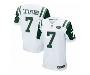 Men's Nike New York Jets #7 Chandler Catanzaro Elite White NFL Jersey