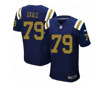 Men's Nike New York Jets #79 Brent Qvale Elite Navy Blue Alternate NFL Jersey