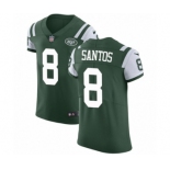 Men's Nike New York Jets #8 Cairo Santos Green Team Color Vapor Untouchable Elite Player NFL Jersey