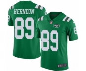 Men's Nike New York Jets #89 Chris Herndon Elite Green Rush Vapor Untouchable NFL Jersey