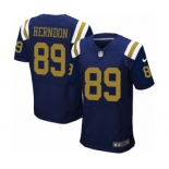 Men's Nike New York Jets #89 Chris Herndon Elite Navy Blue Alternate NFL Jersey