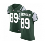 Men's Nike New York Jets #89 Chris Herndon Green Team Color Vapor Untouchable Elite Player NFL Jersey